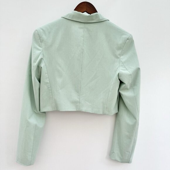 Bershka Blazer Sage Green Classy Cropped Size Small - Picture 4 of 16